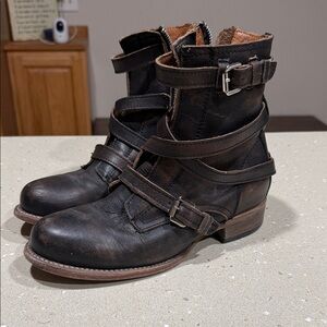 Freebird Distressed Brown Raine Leather Moto Boots
